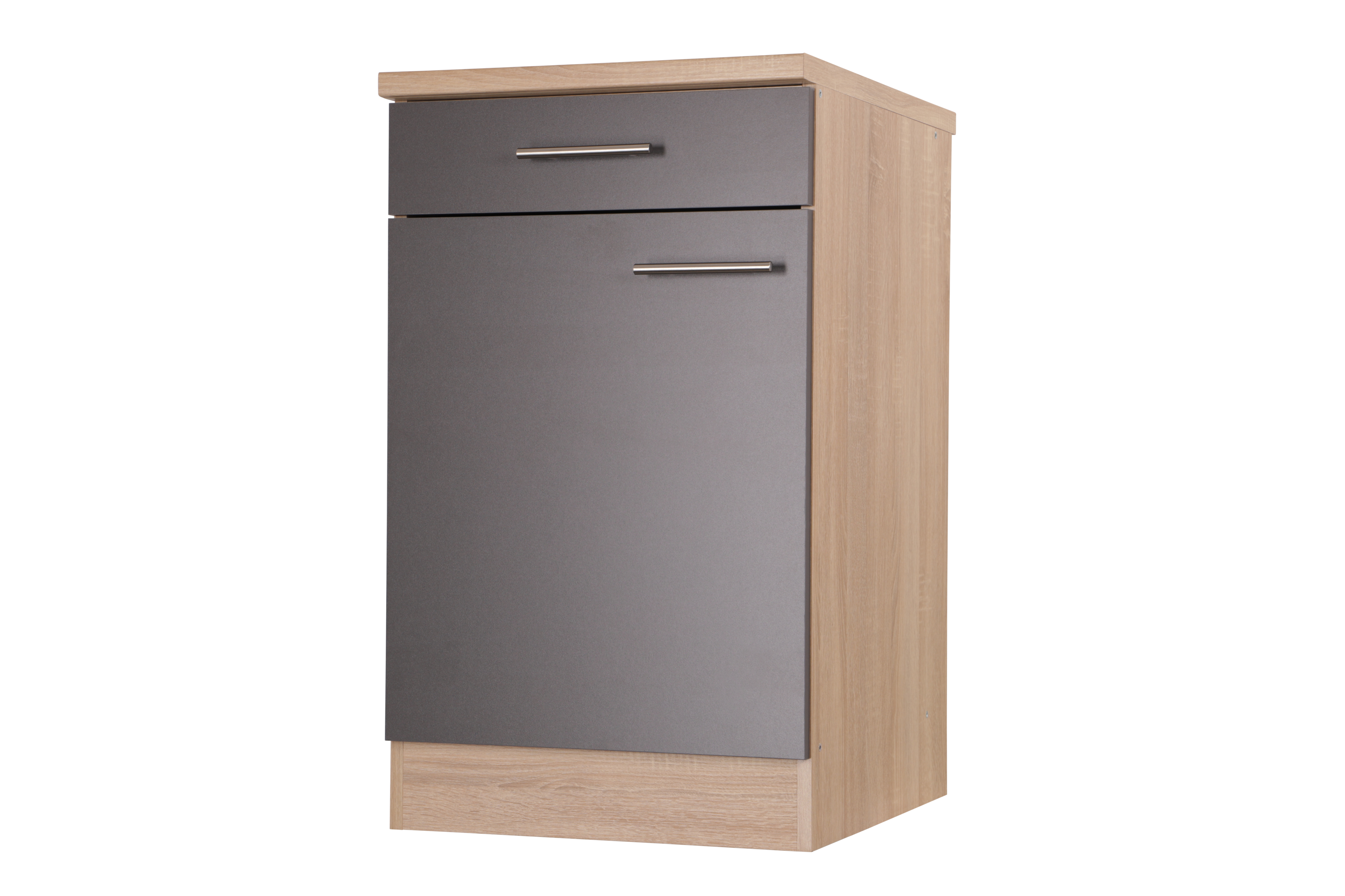 Unterschrank Küchenschrank mit Schublade 50 cm Eiche Sägerau Grau Merle Respekta Unterschrank Küchenschrank mit Schublade 50 cm Eiche Sägerau Grau Merle Respekta