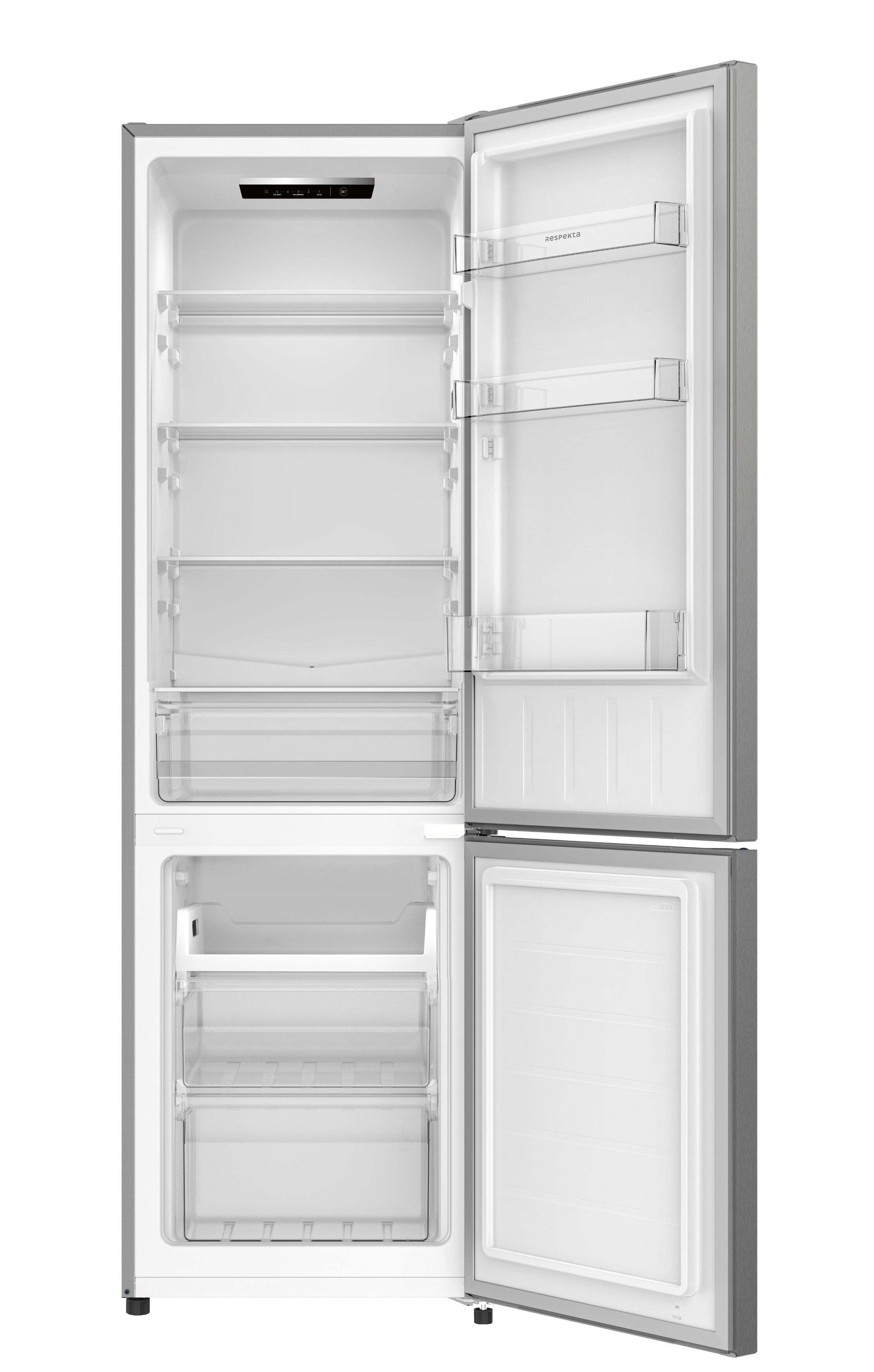 Kühlschrank Kühl Gefrierkombination Standgerät freistehend Inox Look 176 cm Respekta