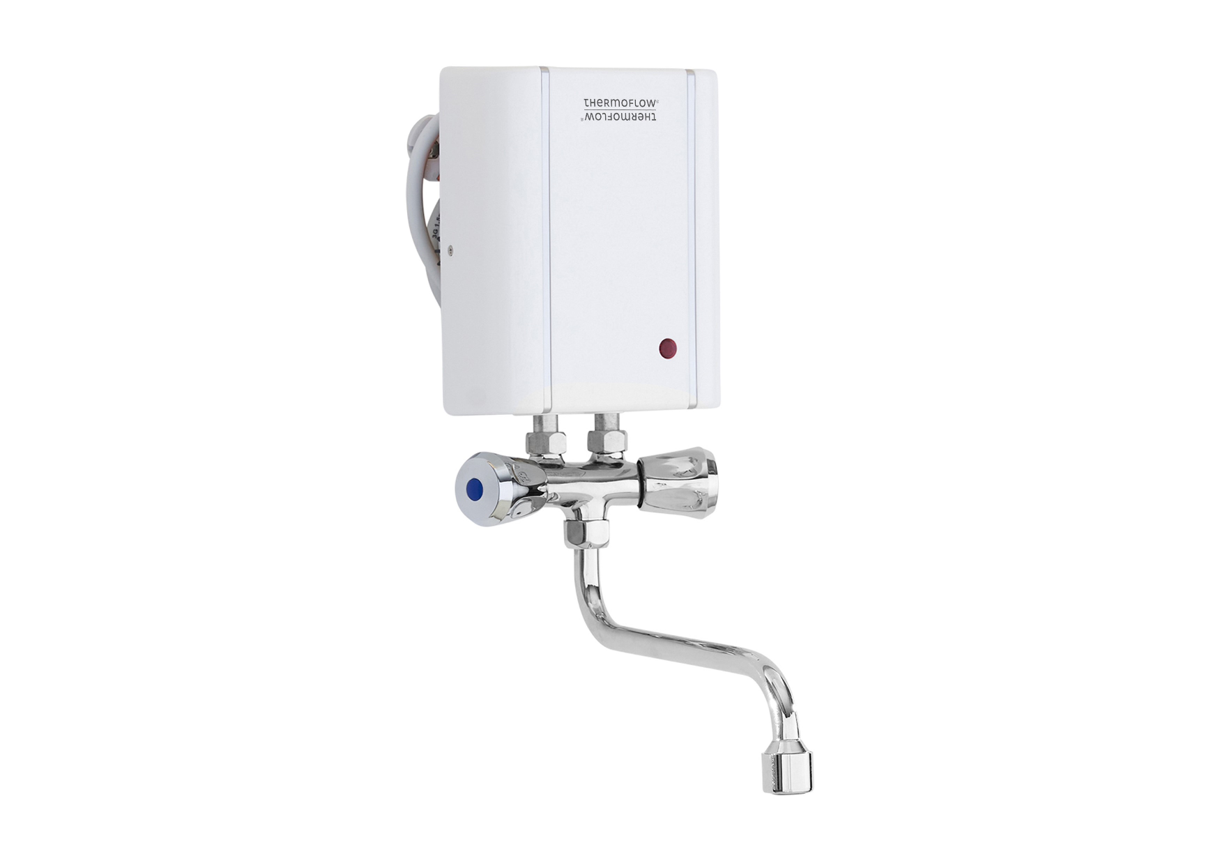 Piccolo scaldabagno istantaneo elettronico Thermoflow 3,5 KW + raccordo a bassa pressione