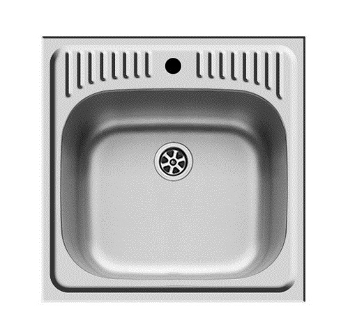 Pyramis ET34 inset sink bowl stainless steel sink smooth 480 x 480 mm