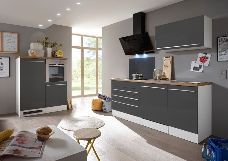 respekta cucina blocco cucina cucina componibile cucina completa bianco grigio 320 cm