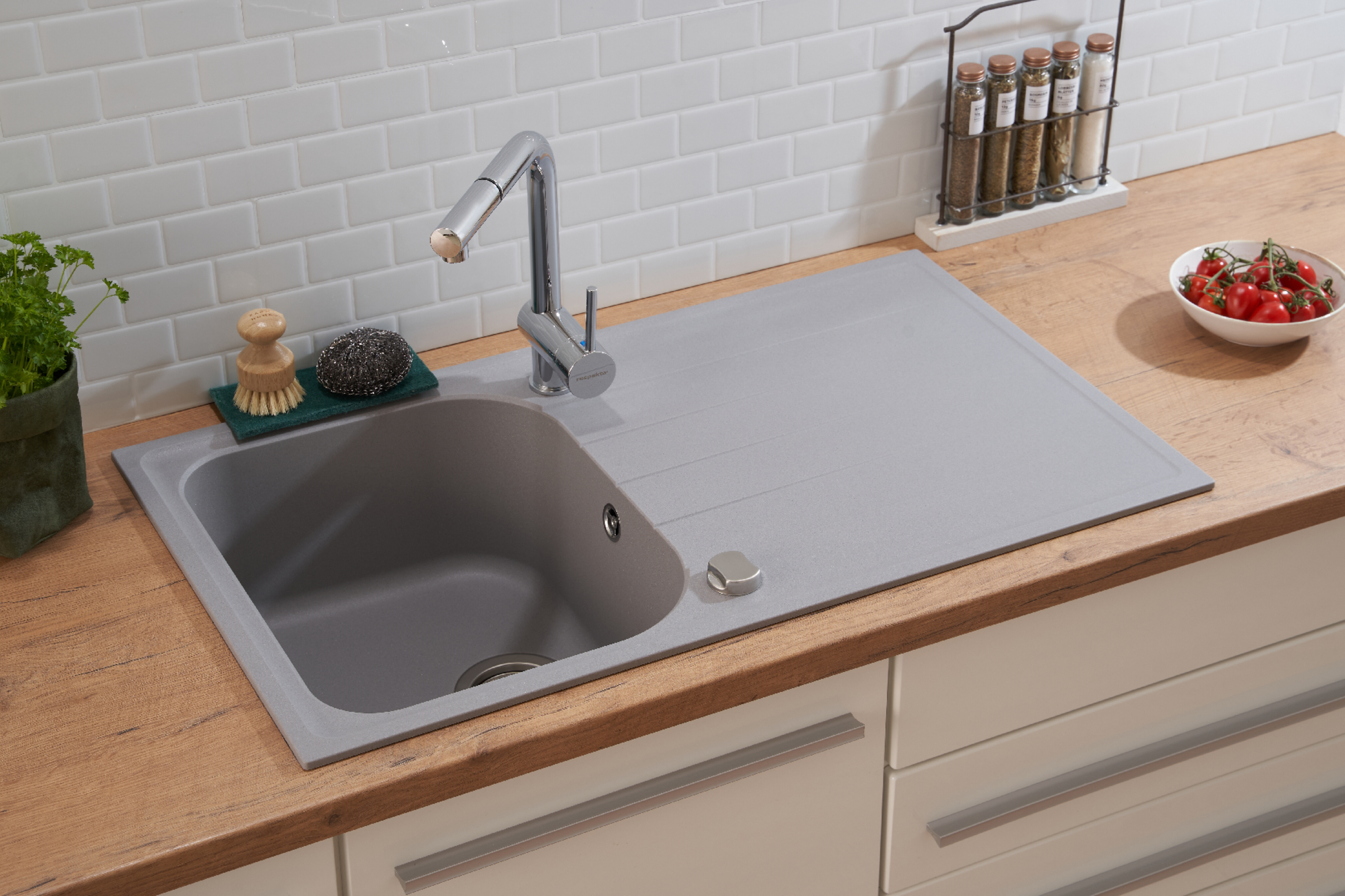 Küchenspüle Einbauspüle Spülbecken Granitspüle 86 x 50 Grau Respekta Orlando Küchenspüle Einbauspüle Spülbecken Granitspüle 86 x 50 Grau Respekta Orlando