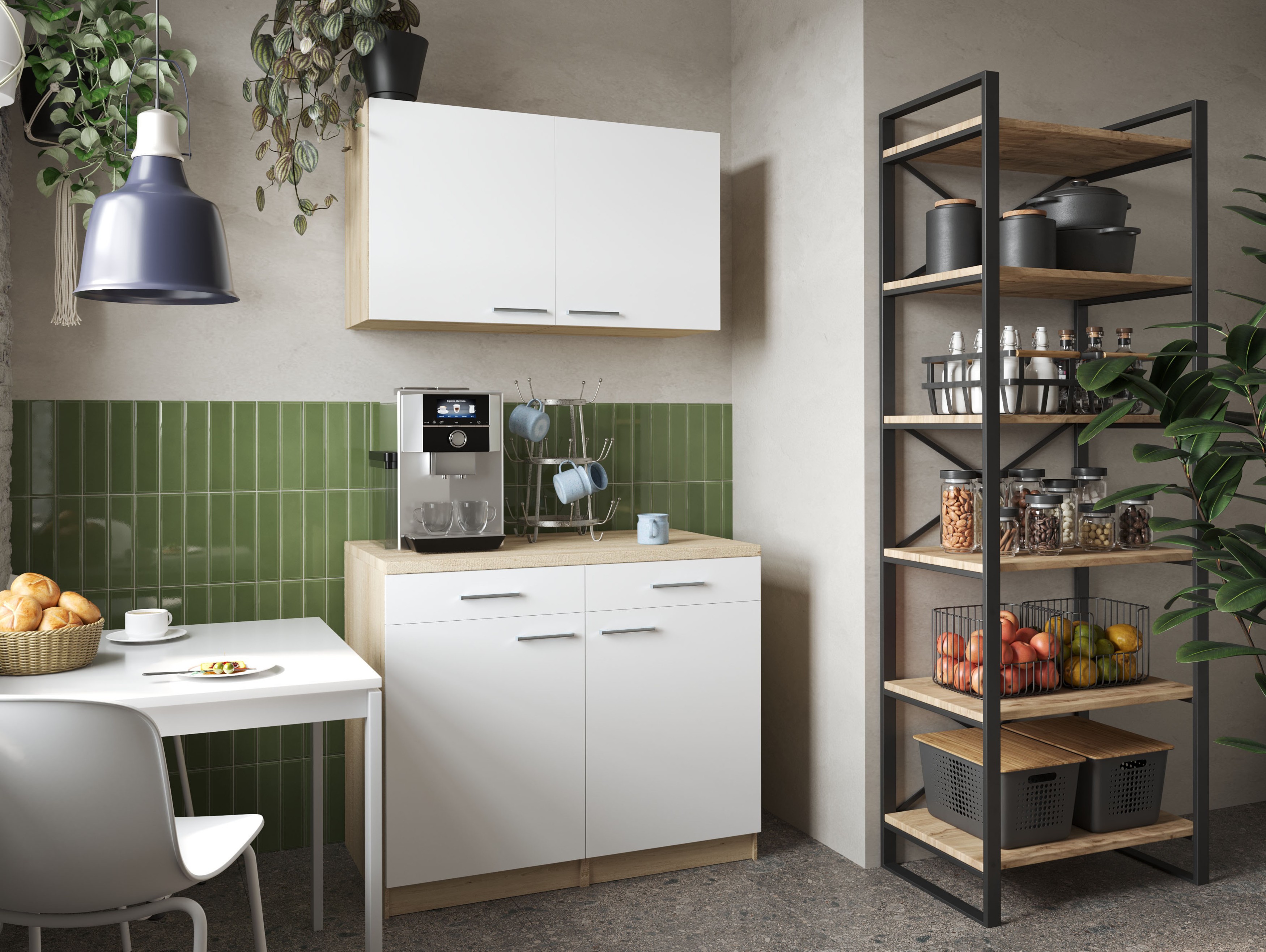 Küchenschrank Unterschrank Hängeschrank 100 cm Eiche Sägerau Weiß Merle Respekta Küchenschrank Unterschrank Hängeschrank 100 cm Eiche Sägerau Weiß Merle Respekta