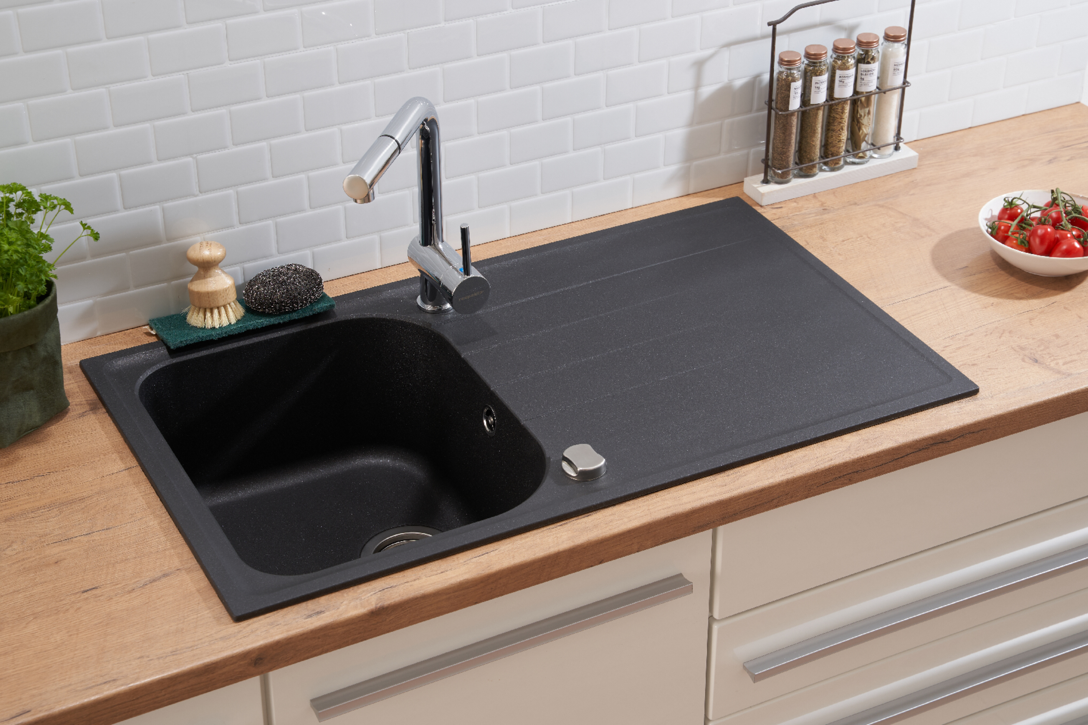 Küchenspüle Einbauspüle Spülbecken Granitspüle 86 x 50 Schwarz Respekta Orlando Küchenspüle Einbauspüle Spülbecken Granitspüle 86 x 50 Schwarz Respekta Orlando