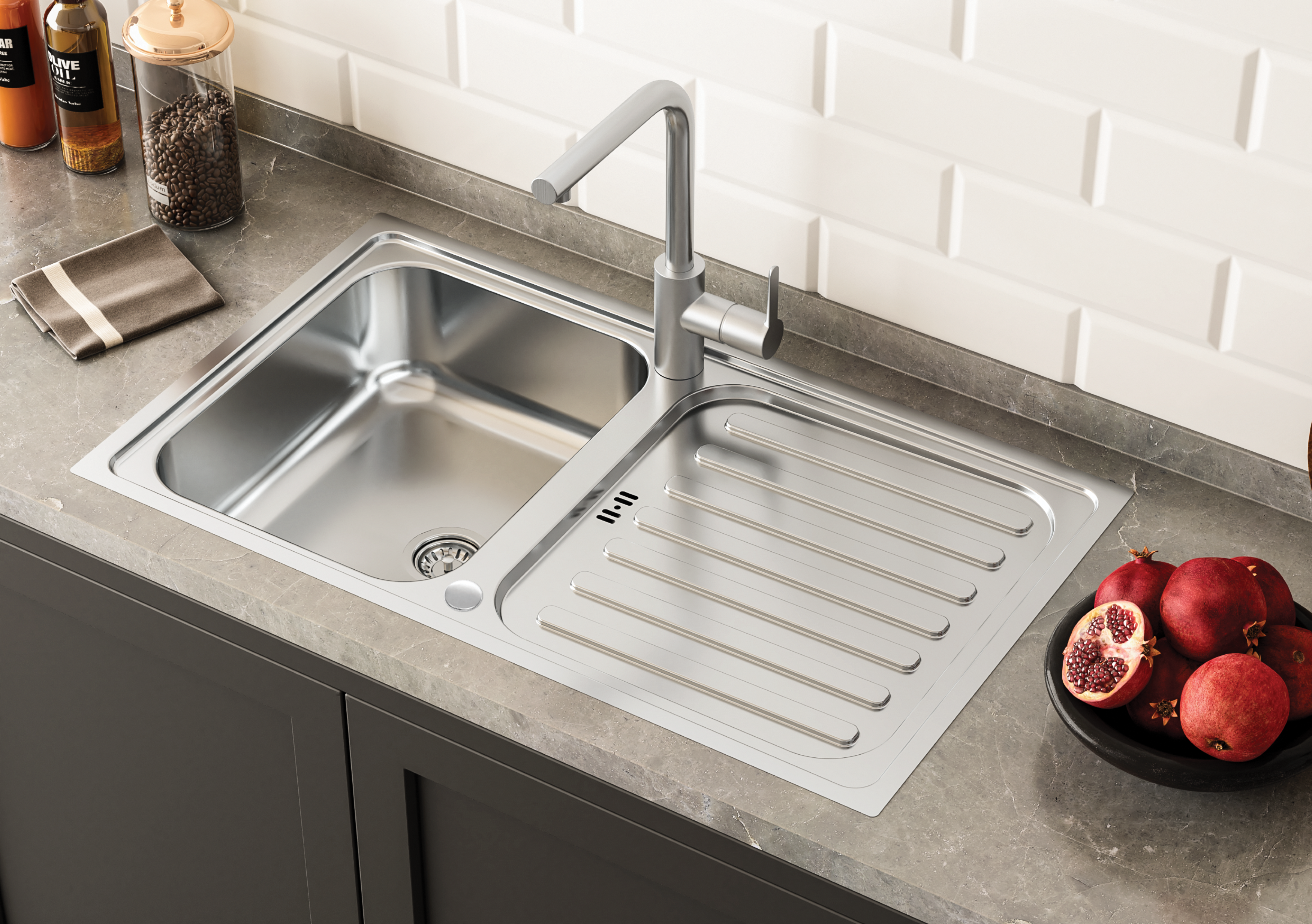 Edelstahl Einbauspüle Spülbecken Küchenspüle Spüle  86 x 50 cm Respekta Edelstahl Einbauspüle Spülbecken Küchenspüle Spüle  86 x 50 cm Respekta