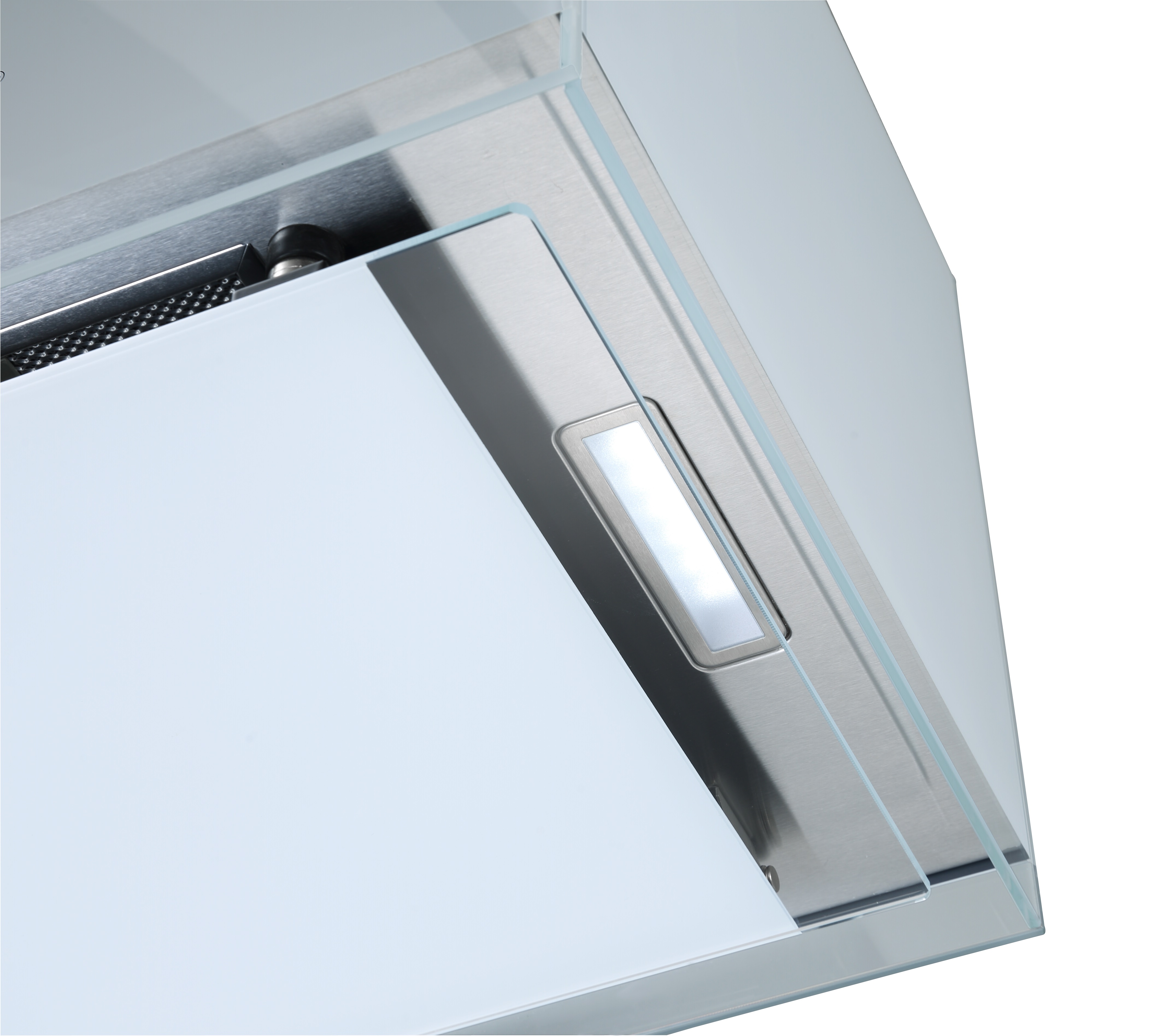 Dunstabzugshaube Inselhaube 50 cm freihängend Designhaube Weiß Touch Respekta