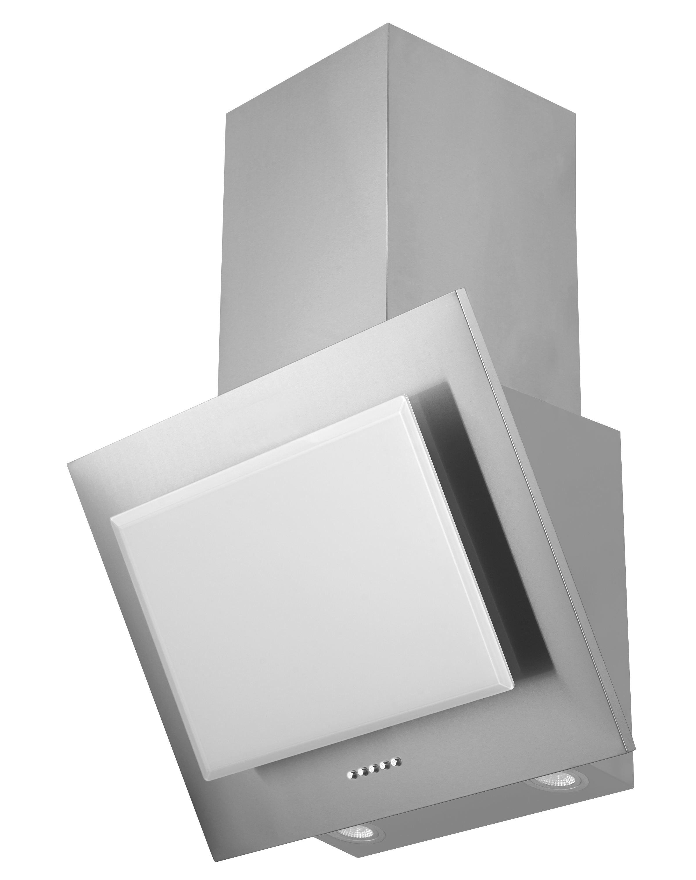 respekta Dunstabzugshaube Schräghaube Wandhaube kopffrei Glas weiss 60 cm LED