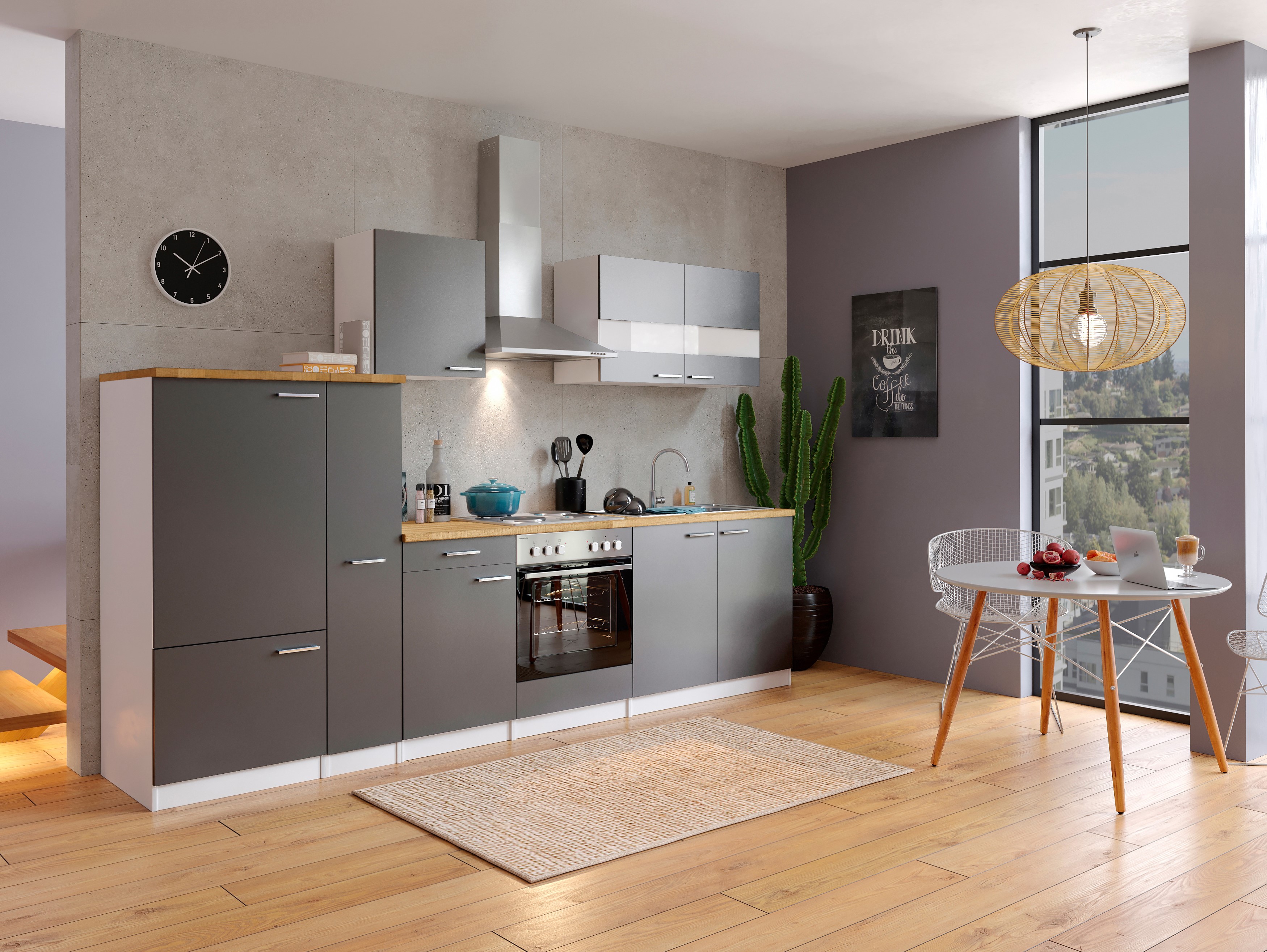 respekta kitchen kitchen unit fitted kitchen complete kitchen 300cm white grey