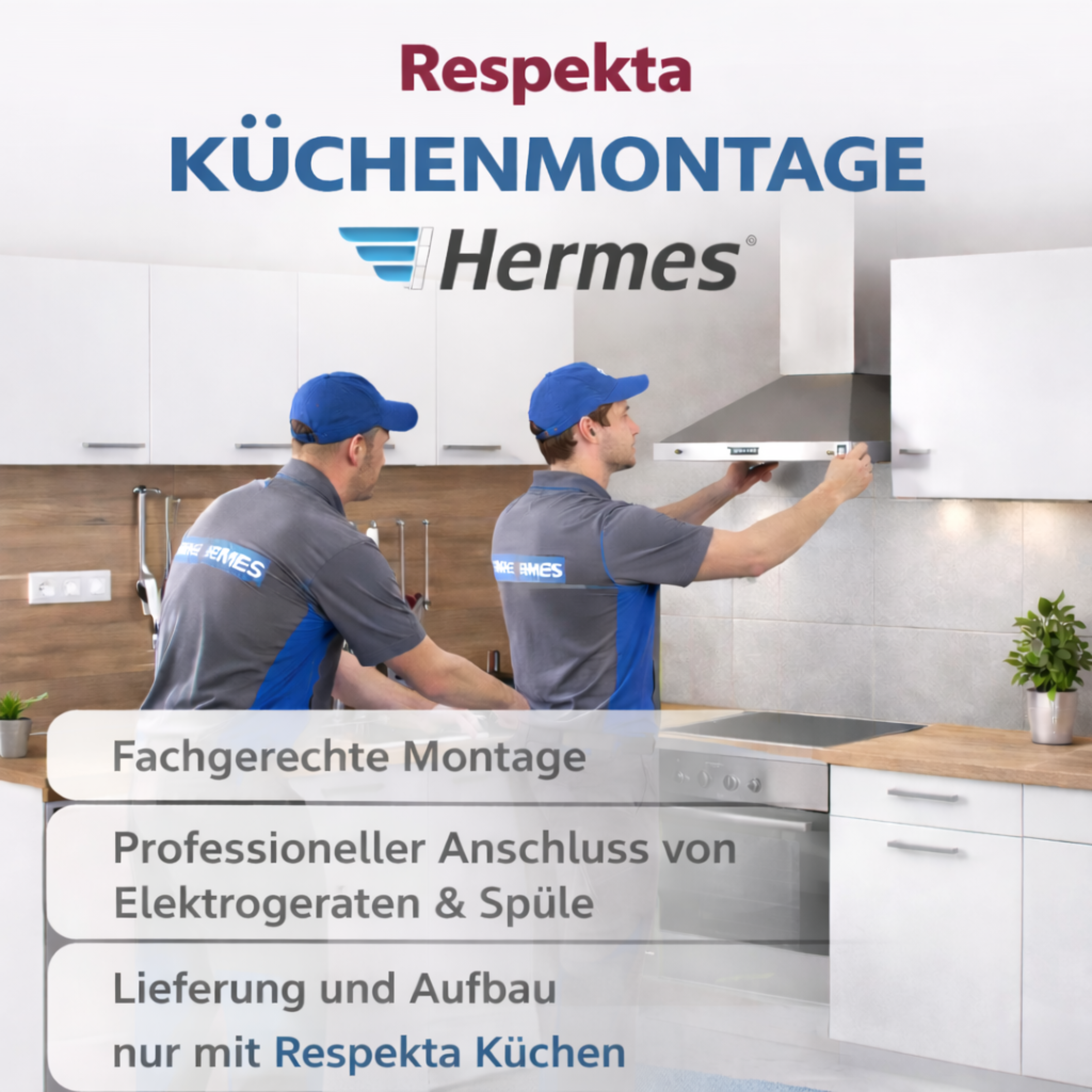 L-Küche 220/310-172 cm Respekta Küchenmontage – Montage & Anschluss durch Hermes