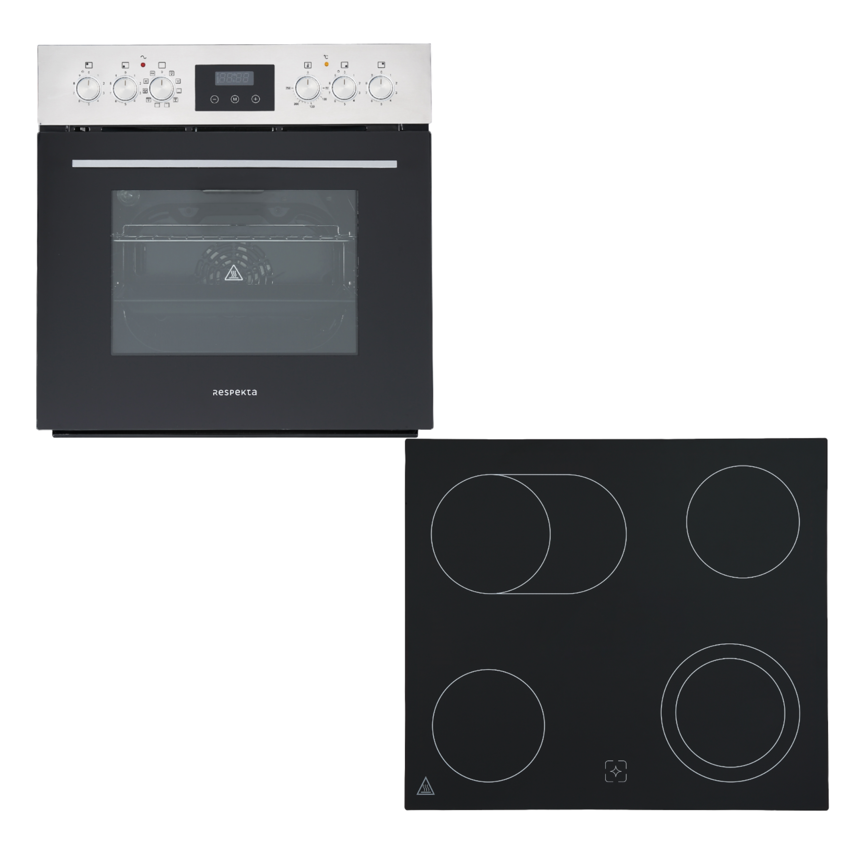 Backofen Herdset Einbau Kochfeld Glaskeramik rahmenlos Respekta HS3001-19 Backofen Herdset Einbau Kochfeld Glaskeramik rahmenlos Respekta HS3001-19