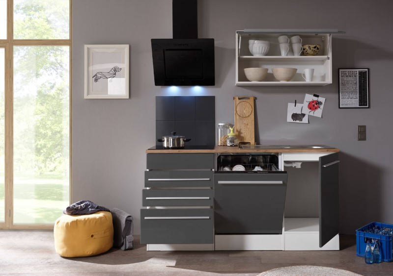 respekta cucina blocco cucina cucina componibile cucina completa bianco grigio 290 cm