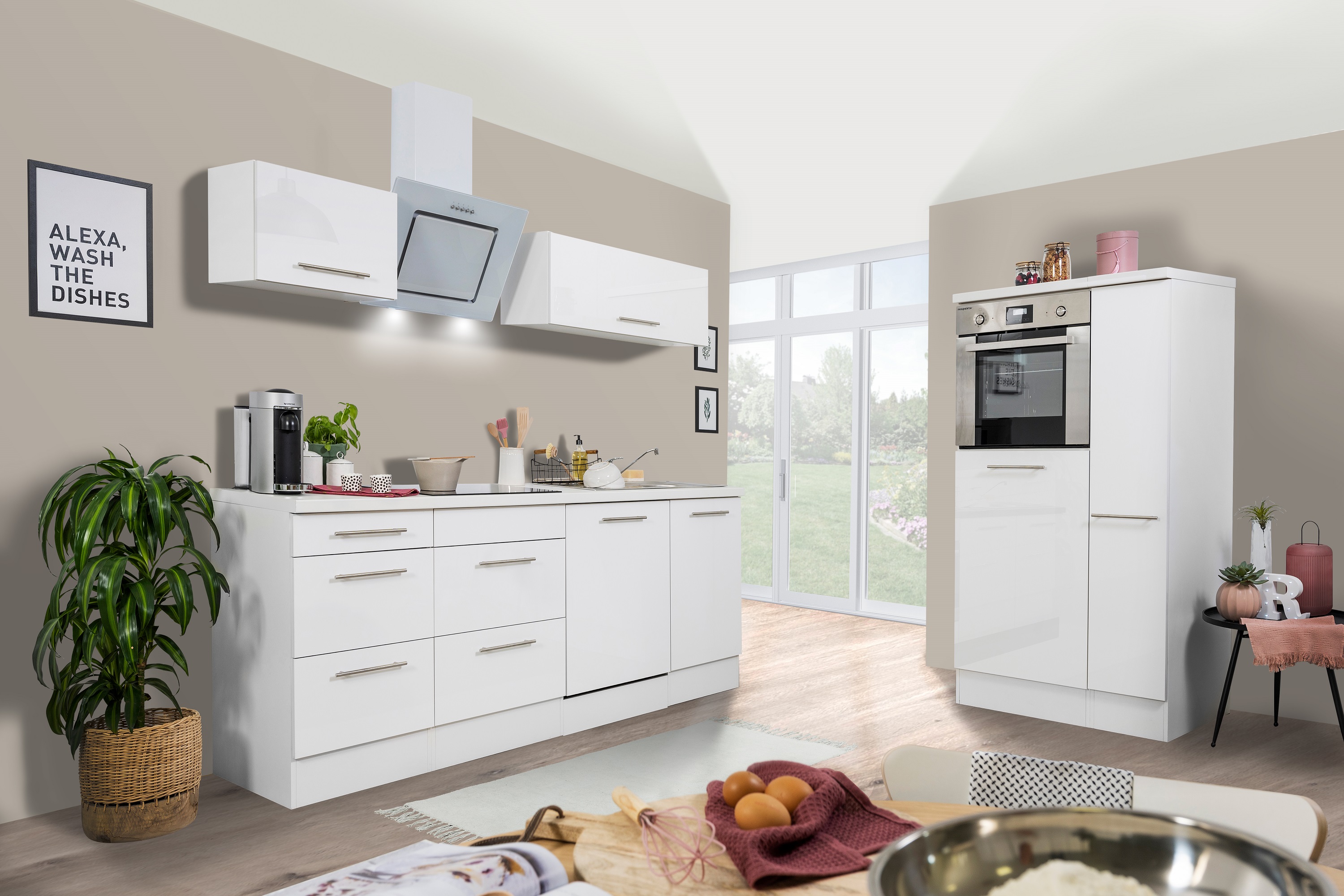 respekta kitchen unit kitchen block fitted kitchen complete 310cm high gloss white