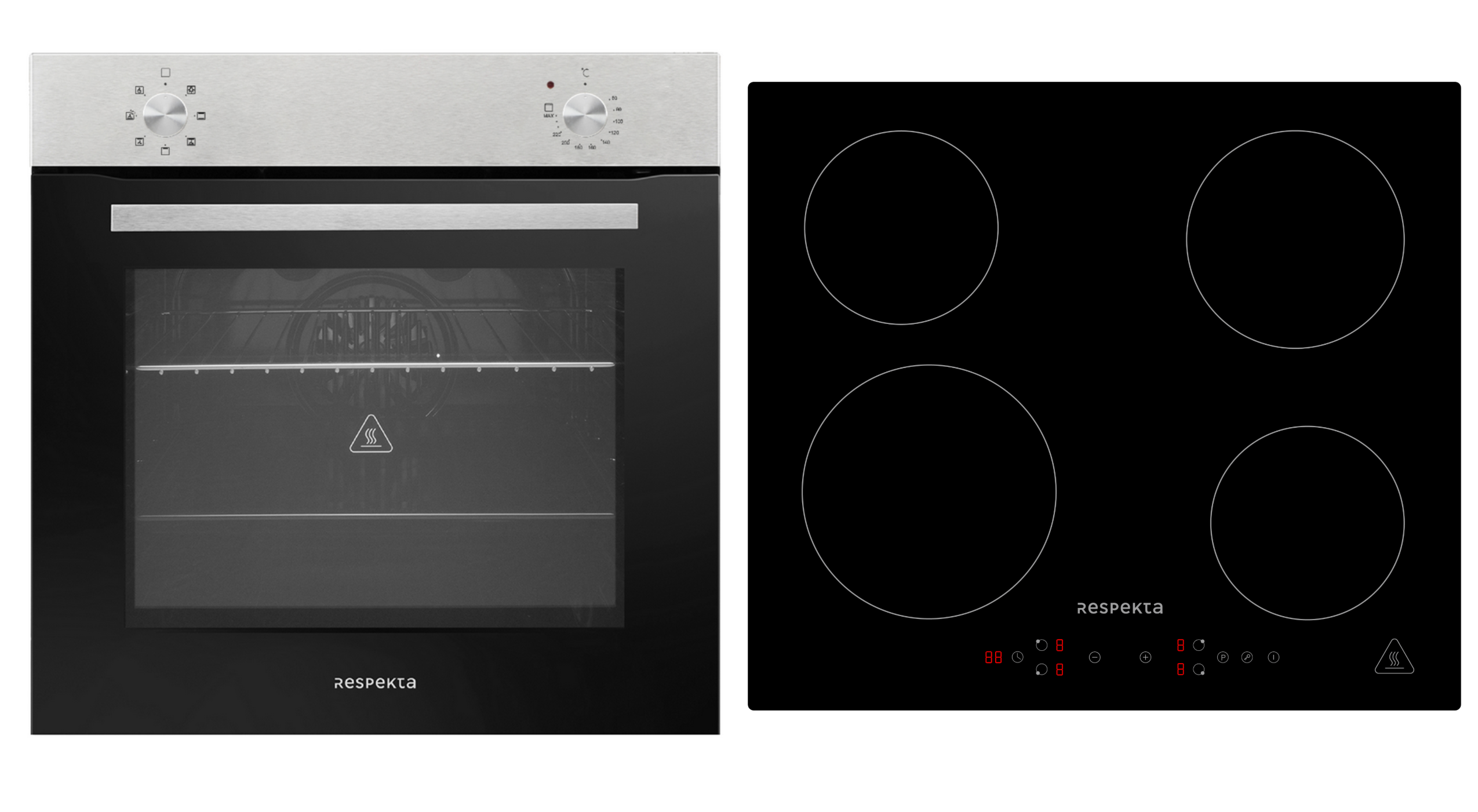 Backofen Herd  Kochfeld Herdset Induktion 59 cm Einbau Timer Respekta