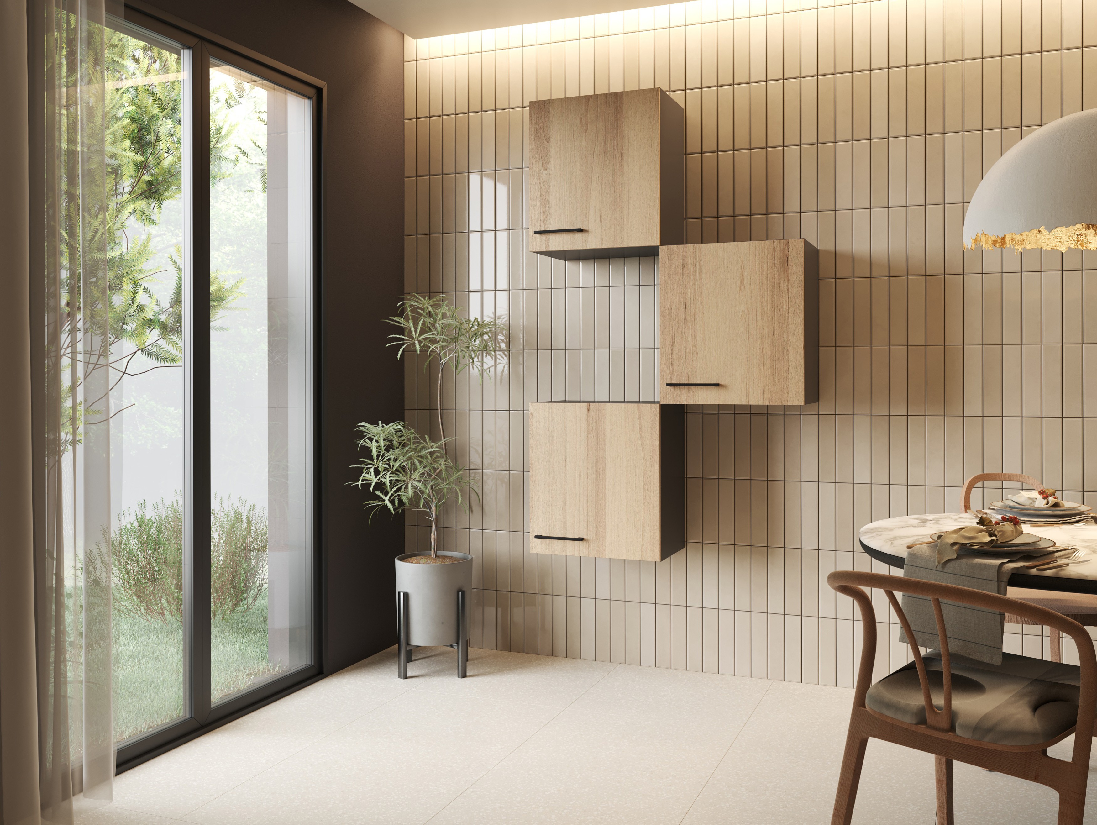 Oberschrank Hängeschrank Küche 3 Stück 50 cm Artisan Eiche Grau Oliver Respekta