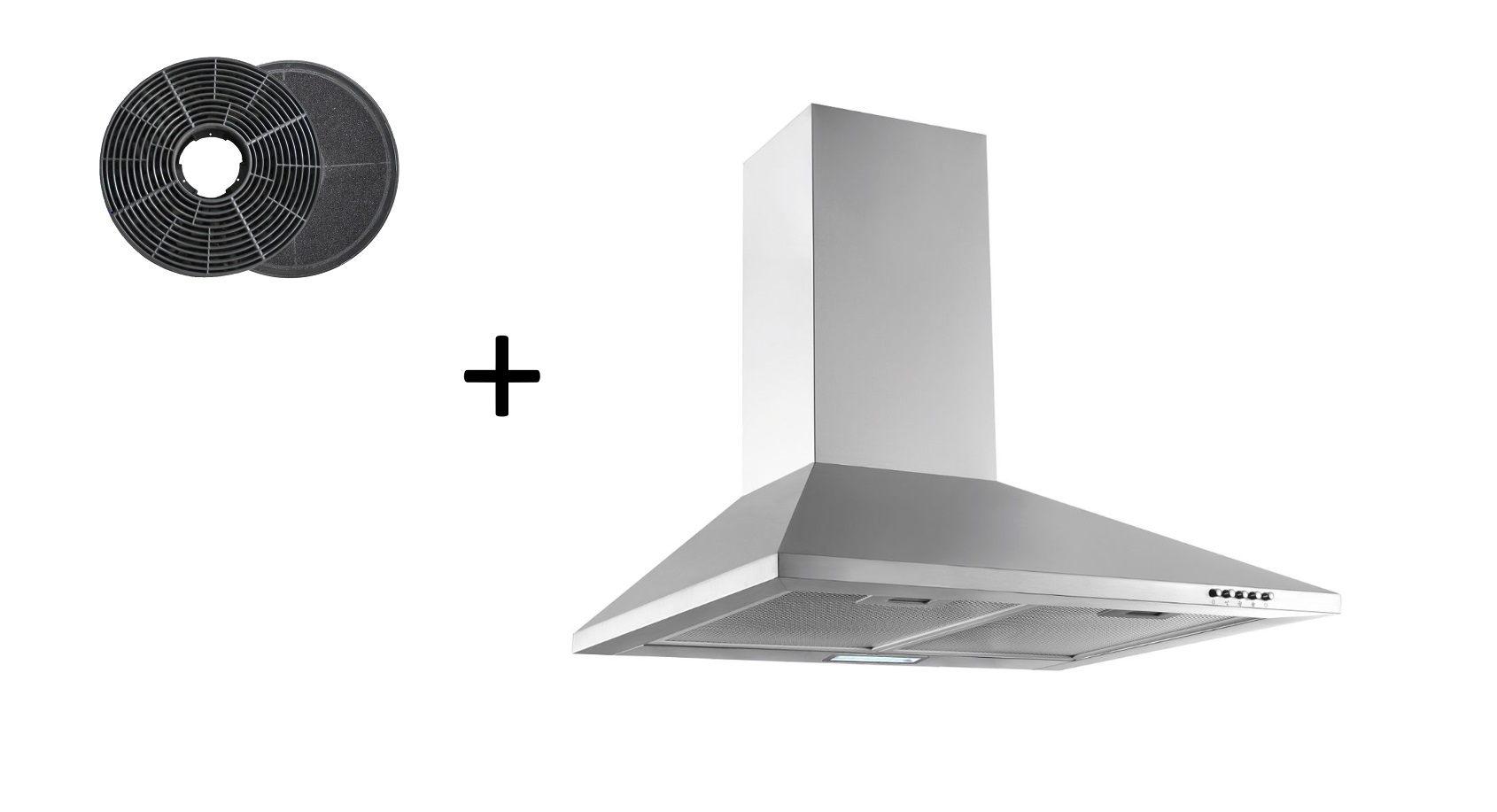 Extractor hood chimney hood wall hood Esse LED 60 cm + filter recirculation set respekta