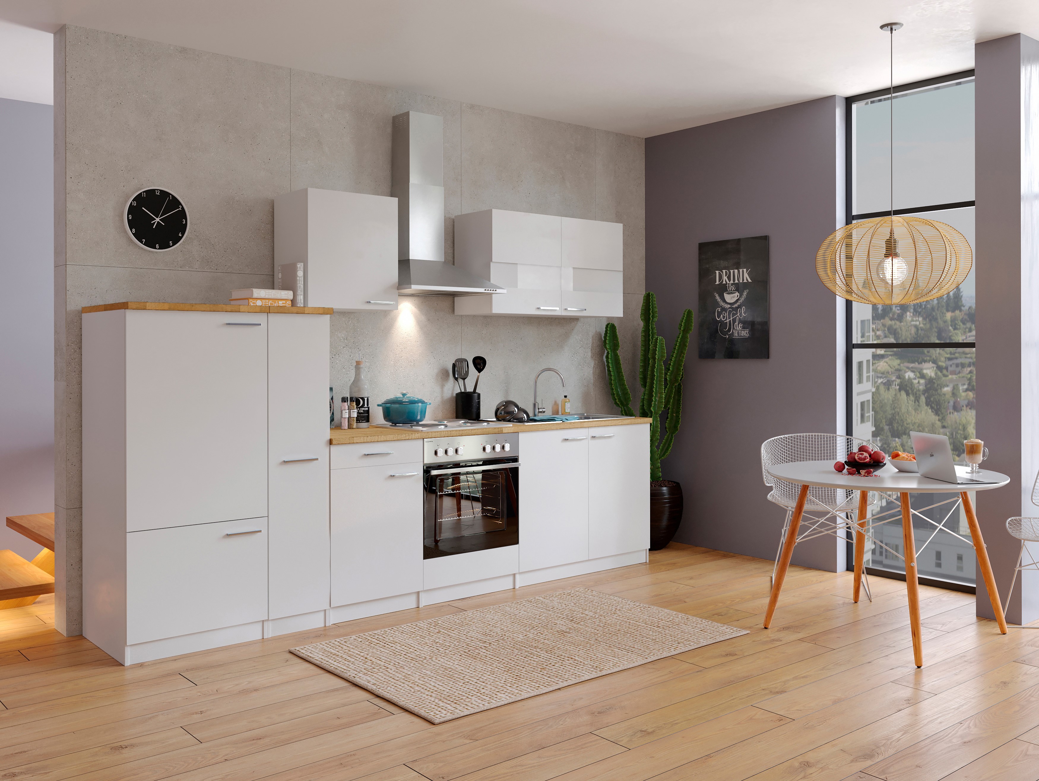 respekta kitchen kitchen unit fitted kitchen complete kitchen 300 cm white