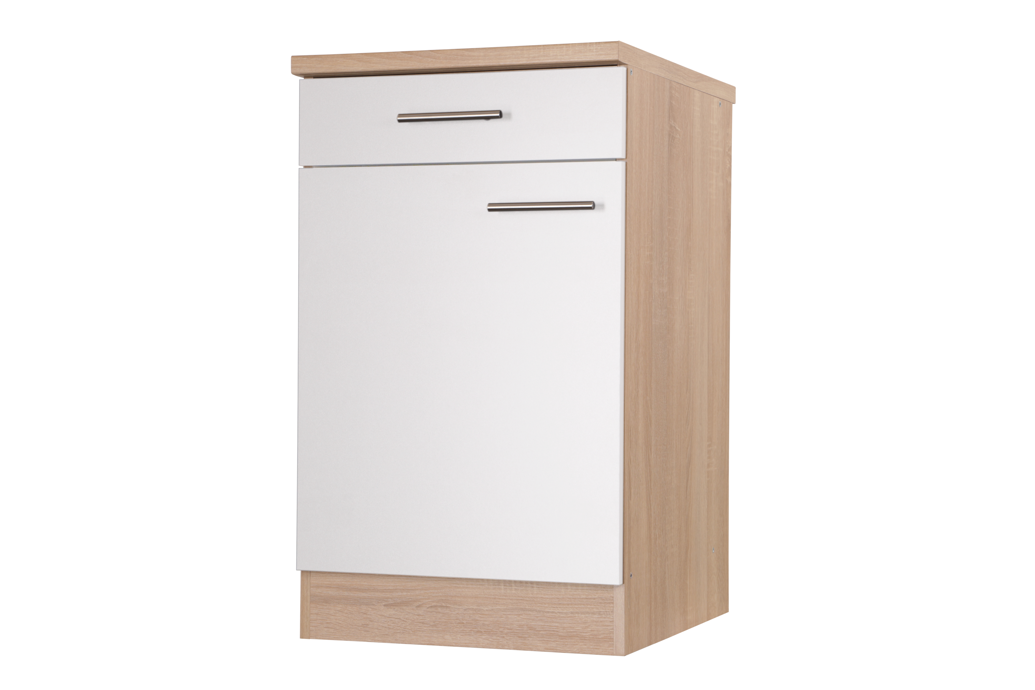Unterschrank Küchenschrank mit Schublade 50 cm Eiche Sägerau Weiß Merle Respekta Unterschrank Küchenschrank mit Schublade 50 cm Eiche Sägerau Weiß Merle Respekta