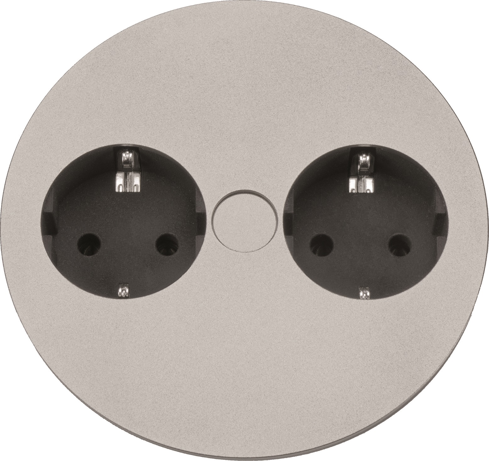 Bachmann Twist 2gang built-in socket stainless steel round rotatable for worktop