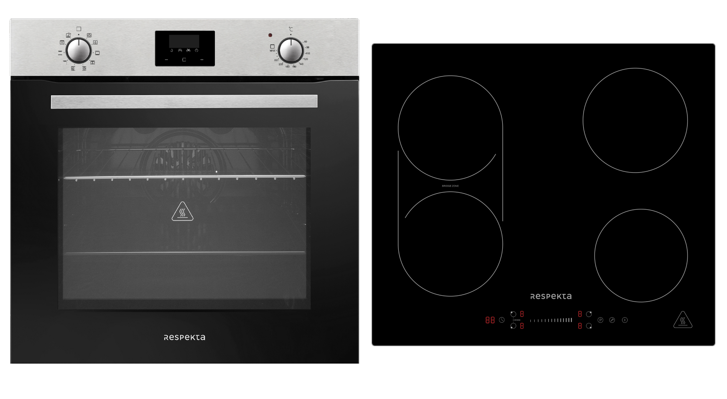 Backofen Herd Kochfeld Herdset Induktion Einbau Timer Bridgezone Slider Respekta