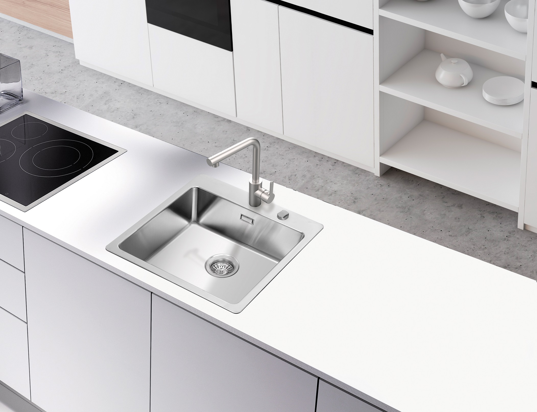 respekta sink stainless steel sink built-in kitchen sink sink stainless steel 50x50