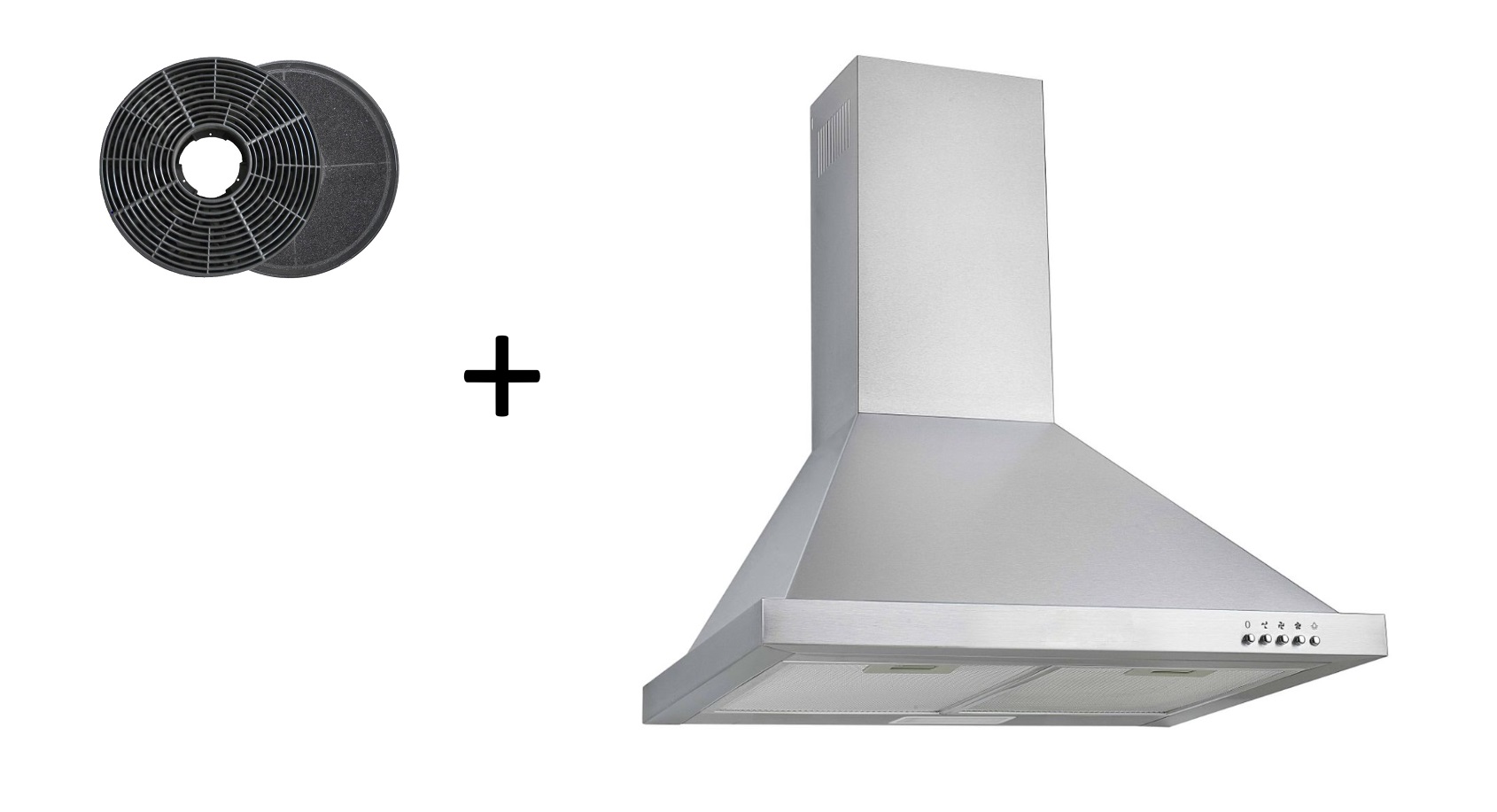 Extractor hood chimney hood wall hood Esse LED 60 cm + filter recirculation set respekta