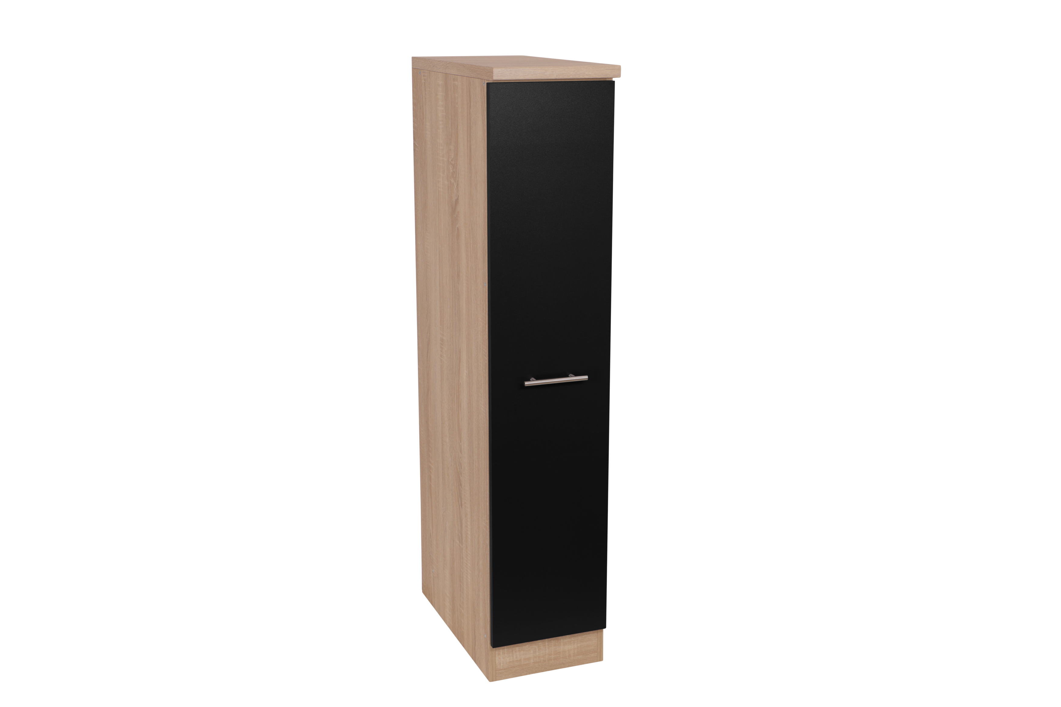 Apothekerschrank 30 cm Eiche Sägerau Schwarz Merle, Luis, Peter Respekta