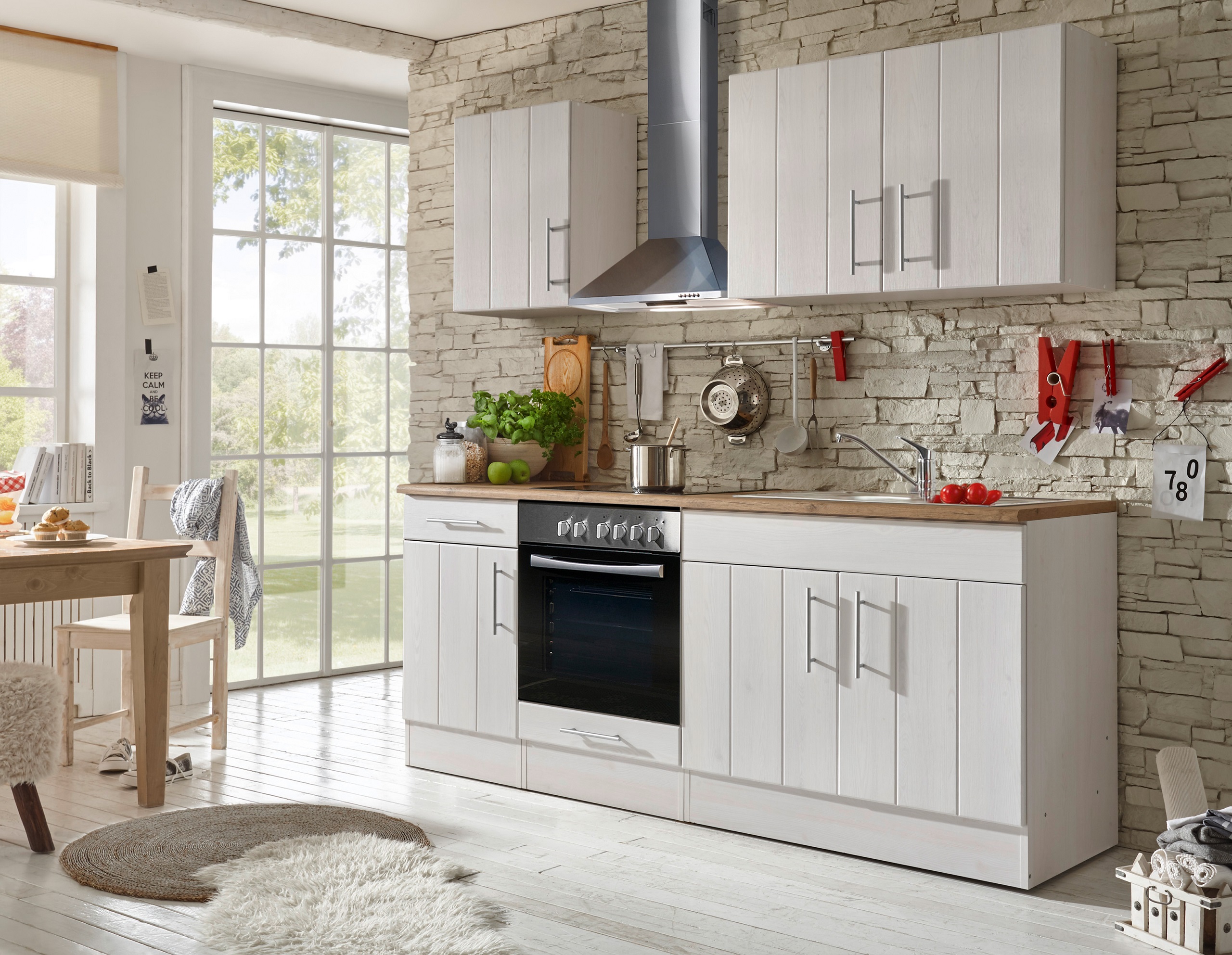 respekta kitchen kitchen unit kitchen block country house kitchen fitted kitchen 210 cm white