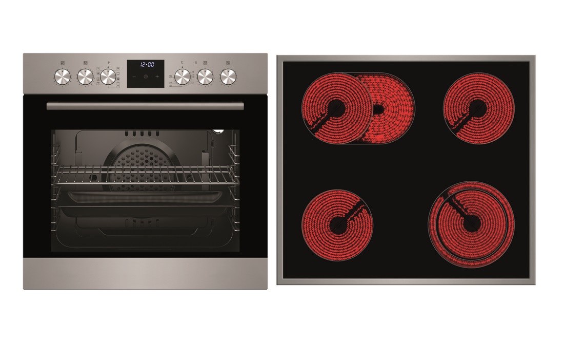 Pyramis built-in cooker stove set oven convection timer + glass ceramic hob