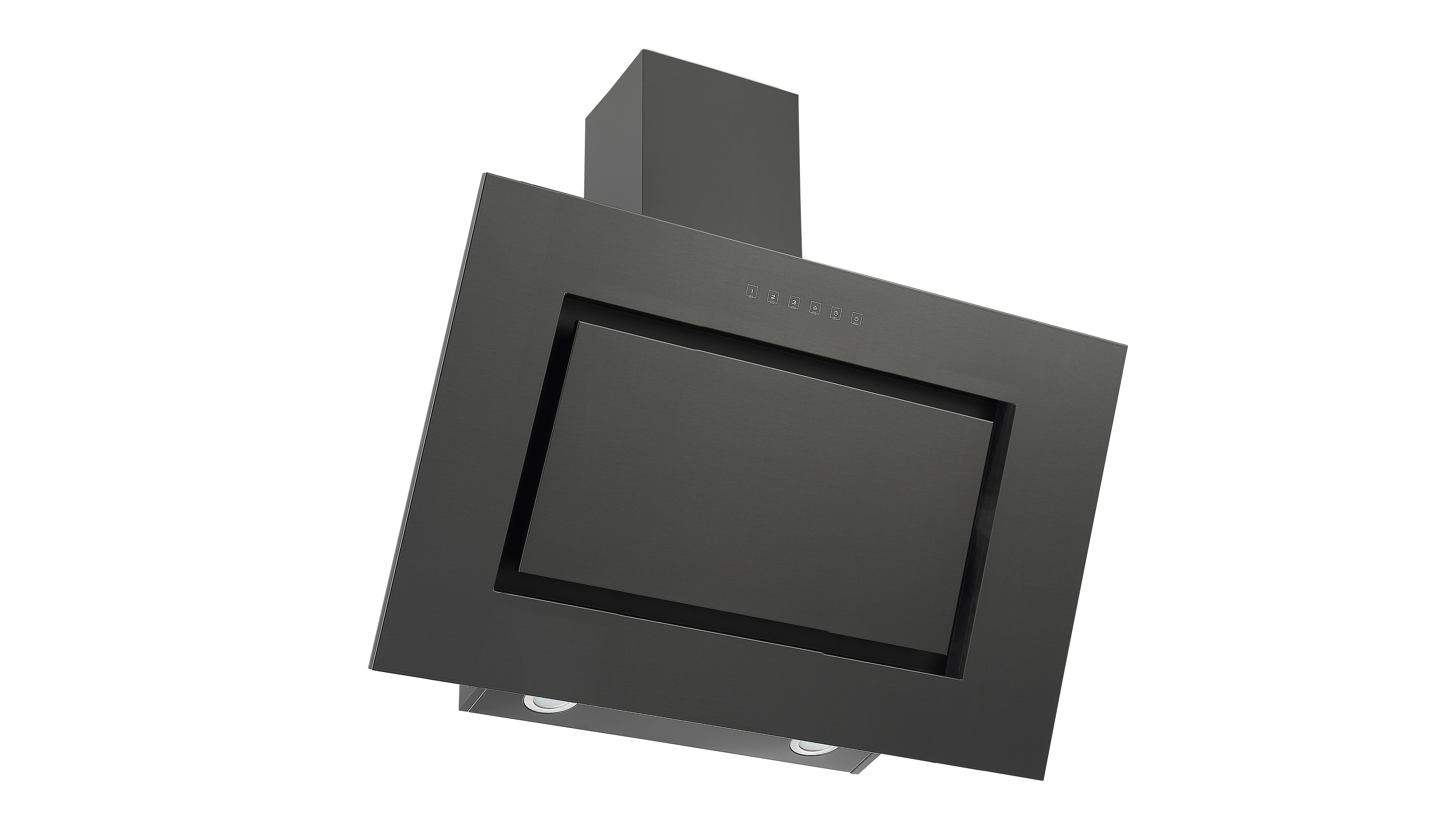 Verpackungsschaden Dunstabzugshaube 90 cm kopffreie Schräghaube Umluft LED Blacksteel Respekta