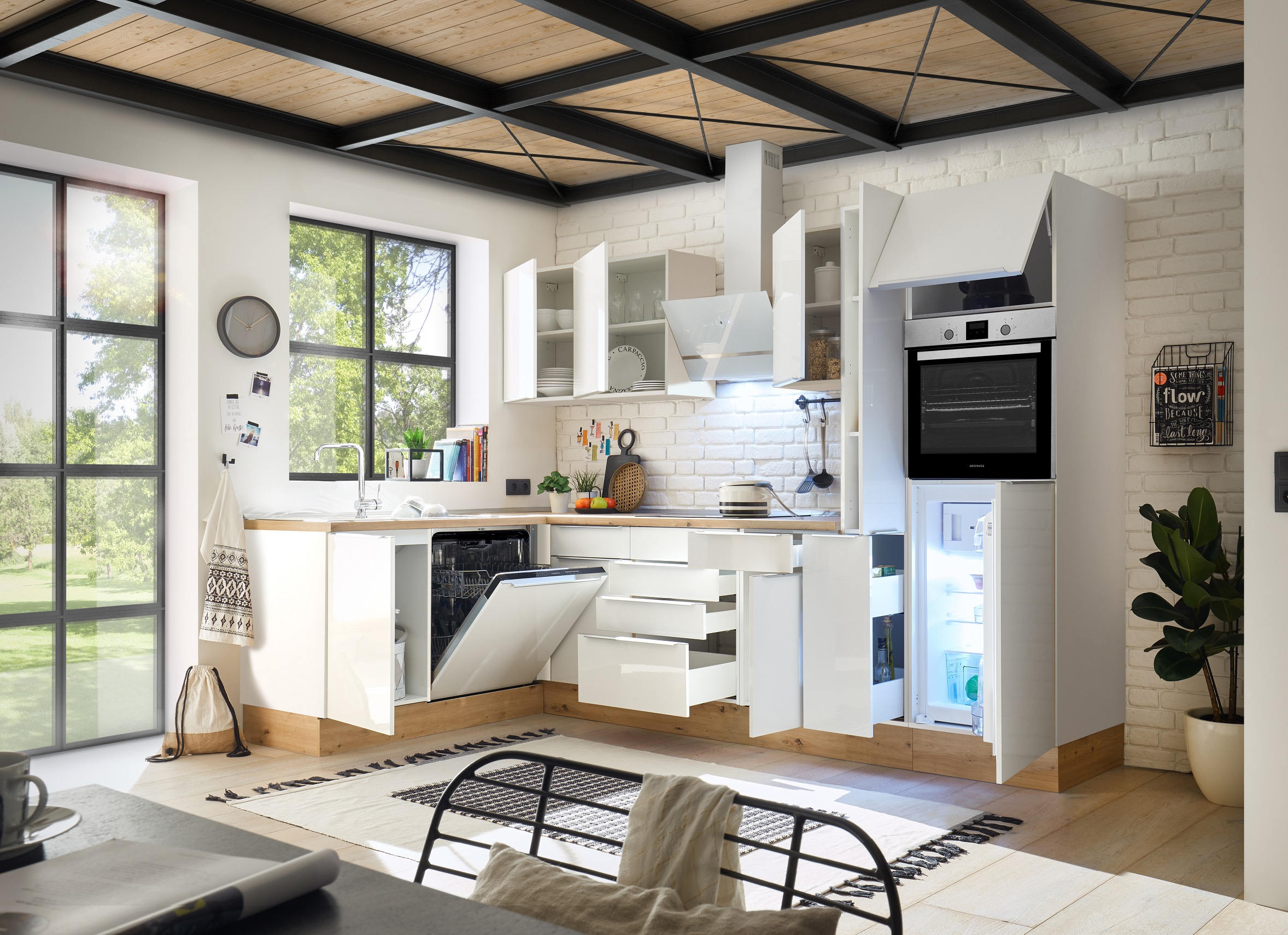 Landhaus Küche Stilo Weiß 250 Cm Küchenzeile Kü Produktbild-Vorschau 2