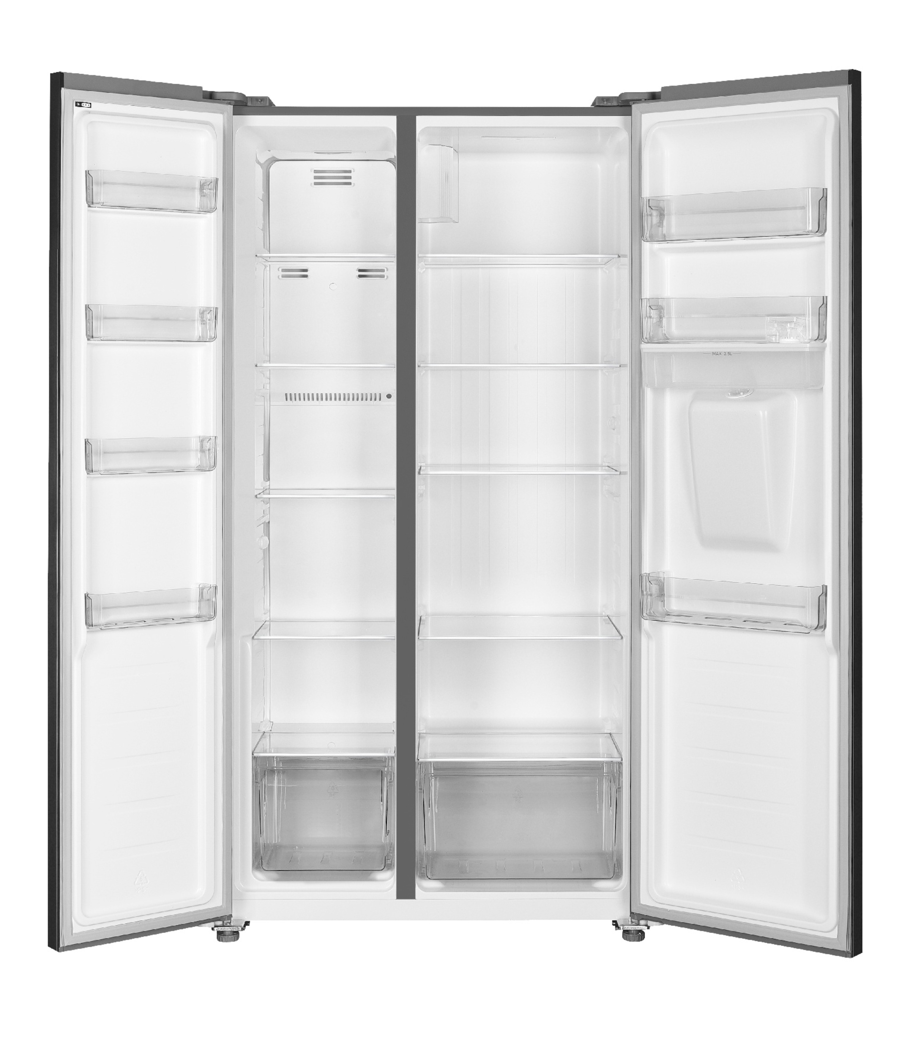 Side by Side Kühlschrank Gefrierkombi Wasserspender Black Steel 178 cm Respekta