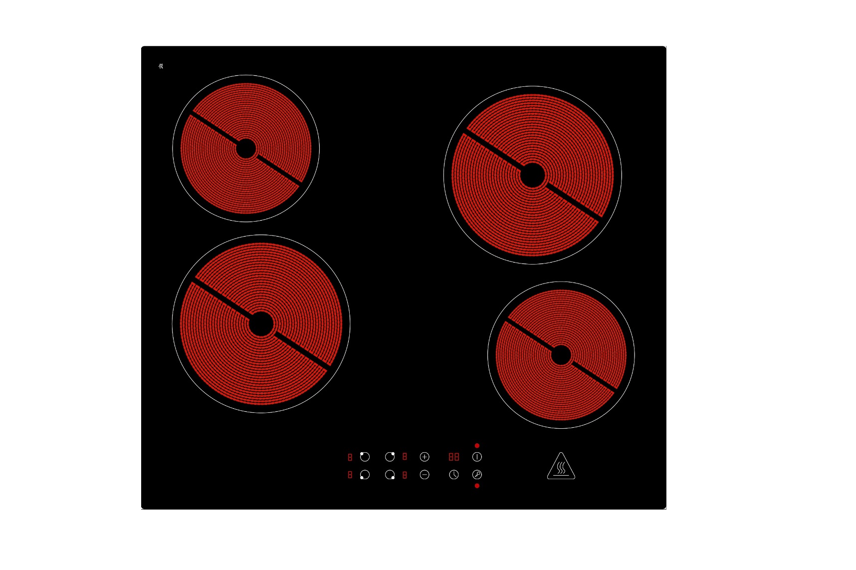 respekta Glaskeramikkochfeld Kochfeld autark Einbaukochfeld Touch Timer 60 cm