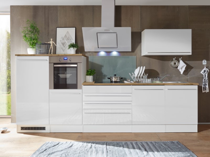 Küche Küchenzeile Leerblock Einbauküche Weiß Gabriel 320 cm Respekta Premium