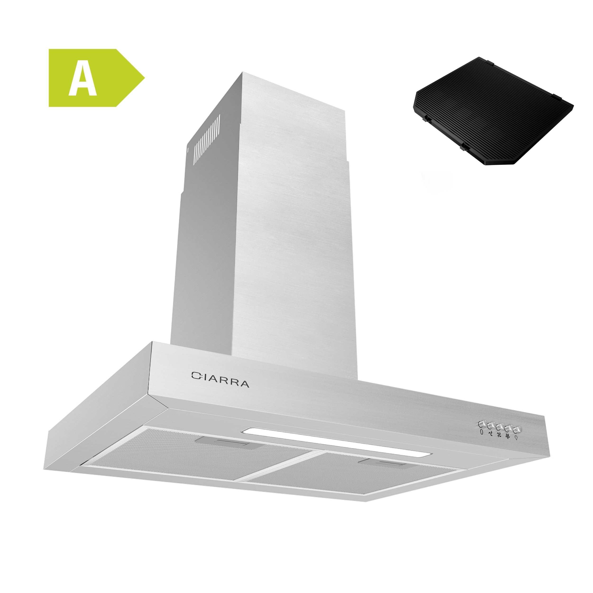 CIARRA 60cm Wandmontage Dunstabzugshaube 370m³/h mit 3 Stufen CBCS6125-OW