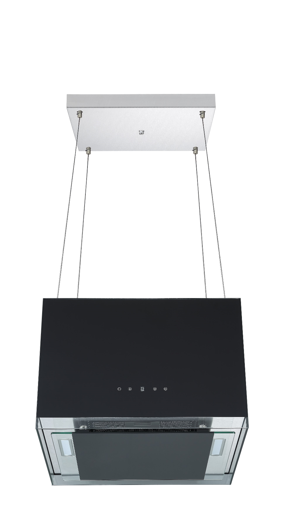 Dunstabzugshaube Inselhaube 50 cm freihängend Designhaube Schwarz Touch Respekta